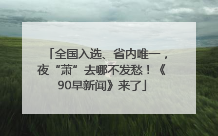 全国入选、省内唯一，夜“萧”去哪不发愁！《90早新闻》来了