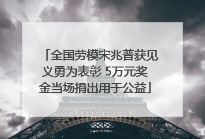 全国劳模宋兆普获见义勇为表彰 5万元奖金当场捐出用于公益