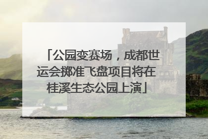 公园变赛场，成都世运会掷准飞盘项目将在桂溪生态公园上演