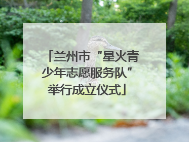 兰州市“星火青少年志愿服务队”举行成立仪式
