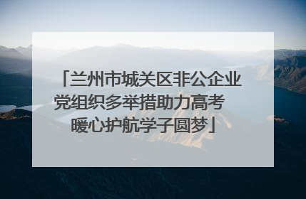 兰州市城关区非公企业党组织多举措助力高考 暖心护航学子圆梦