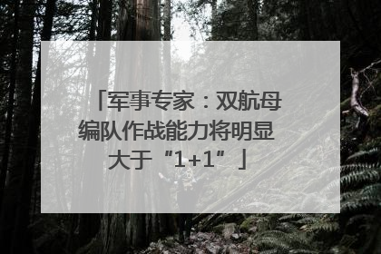 军事专家：双航母编队作战能力将明显大于“1+1”