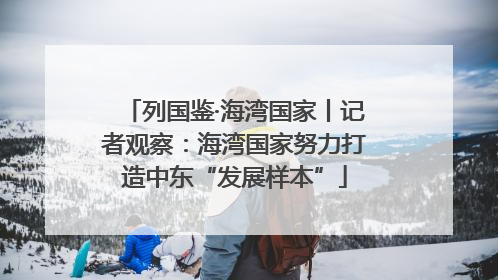 列国鉴·海湾国家丨记者观察：海湾国家努力打造中东“发展样本”