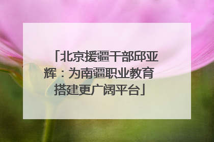 北京援疆干部邱亚辉：为南疆职业教育搭建更广阔平台