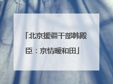 北京援疆干部韩殿臣：京情暖和田