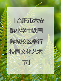 合肥市六安路小学中铁国际城校区举行校园文化艺术节