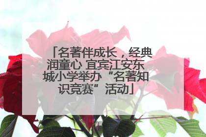 名著伴成长，经典润童心 宜宾江安东城小学举办“名著知识竞赛”活动
