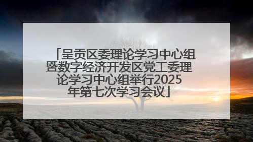 呈贡区委理论学习中心组暨数字经济开发区党工委理论学习中心组举行2025年第七次学习会议