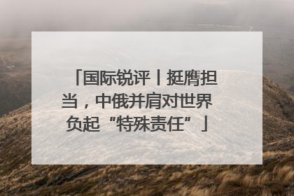 国际锐评丨挺膺担当，中俄并肩对世界负起“特殊责任”