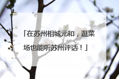 在苏州相城元和，逛菜场也能听苏州评话！
