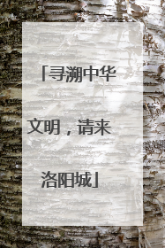 寻溯中华文明，请来洛阳城