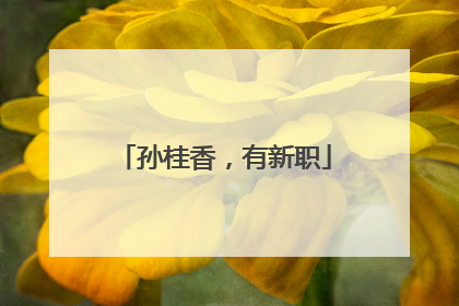 孙桂香，有新职