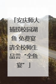 安庆师大捕捞校园湖鱼 免费宴请全校师生品尝“全鱼宴”