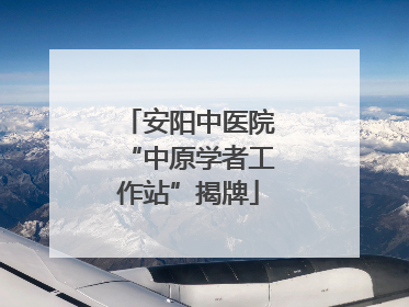 安阳中医院“中原学者工作站”揭牌