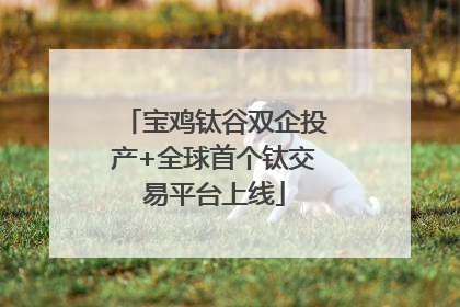 宝鸡钛谷双企投产+全球首个钛交易平台上线