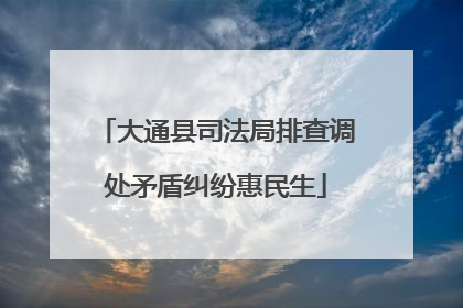 大通县司法局排查调处矛盾纠纷惠民生