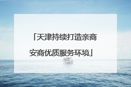天津持续打造亲商安商优质服务环境