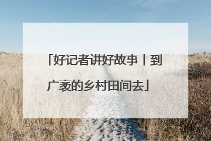 好记者讲好故事丨到广袤的乡村田间去