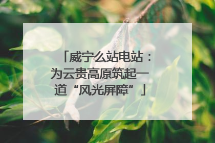 威宁么站电站：为云贵高原筑起一道“风光屏障”
