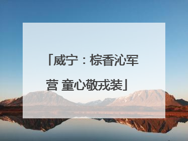 威宁：棕香沁军营 童心敬戎装