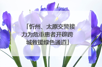 忻州、太原交警接力为危重患者开辟跨城救援绿色通道