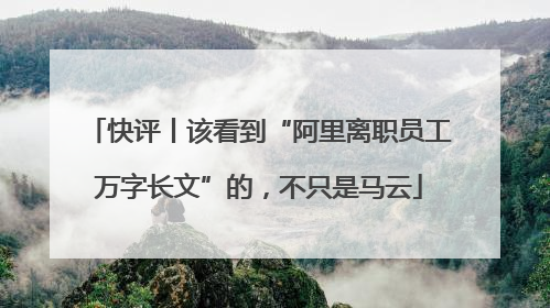 快评丨该看到“阿里离职员工万字长文”的，不只是马云