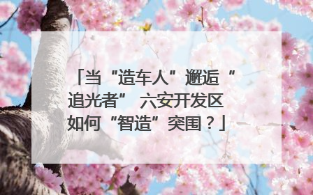 当“造车人”邂逅“追光者” 六安开发区如何“智造”突围？