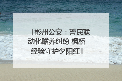 彬州公安：警民联动化赡养纠纷 枫桥经验守护夕阳红