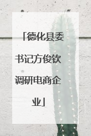 德化县委书记方俊钦调研电商企业