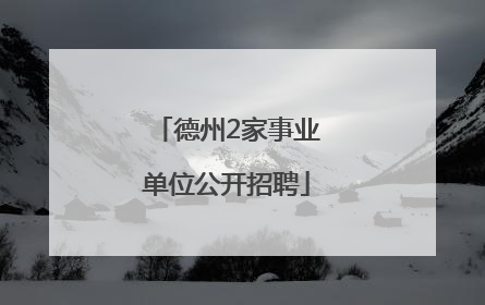 德州2家事业单位公开招聘
