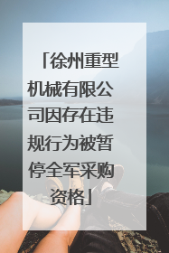 徐州重型机械有限公司因存在违规行为被暂停全军采购资格