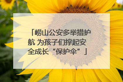 崂山公安多举措护航 为孩子们撑起安全成长“保护伞”