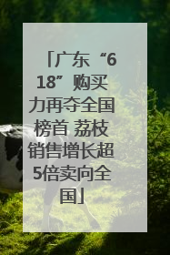 广东“618”购买力再夺全国榜首 荔枝销售增长超5倍卖向全国
