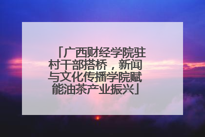 广西财经学院驻村干部搭桥，新闻与文化传播学院赋能油茶产业振兴