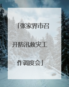 张家界市召开防汛救灾工作调度会