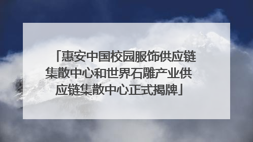 惠安中国校园服饰供应链集散中心和世界石雕产业供应链集散中心正式揭牌