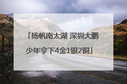 扬帆南太湖 深圳大鹏少年拿下4金1银2铜