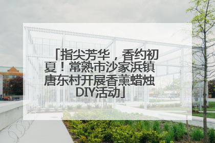 指尖芳华，香约初夏！常熟市沙家浜镇唐东村开展香薰蜡烛DIY活动