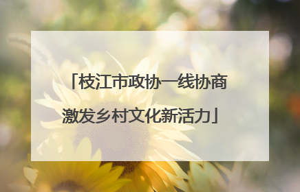枝江市政协一线协商激发乡村文化新活力