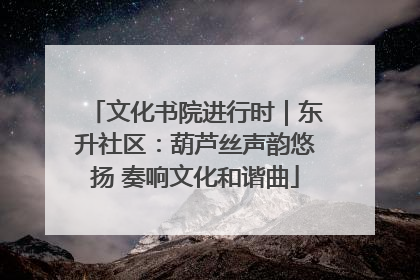 文化书院进行时｜东升社区：葫芦丝声韵悠扬 奏响文化和谐曲