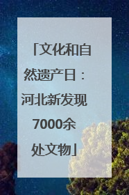文化和自然遗产日：河北新发现7000余处文物