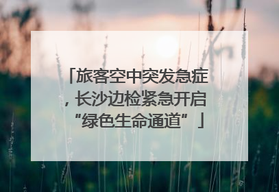 旅客空中突发急症，长沙边检紧急开启“绿色生命通道”