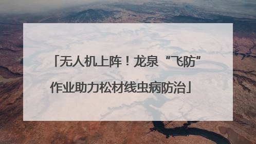 无人机上阵！龙泉“飞防”作业助力松材线虫病防治