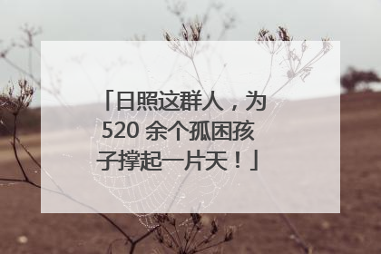 日照这群人，为 520 余个孤困孩子撑起一片天！