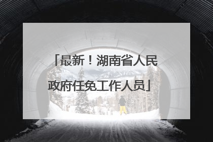 最新！湖南省人民政府任免工作人员