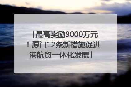 最高奖励9000万元！厦门12条新措施促进港航贸一体化发展