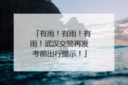 有雨！有雨！有雨！武汉交警再发考前出行提示！