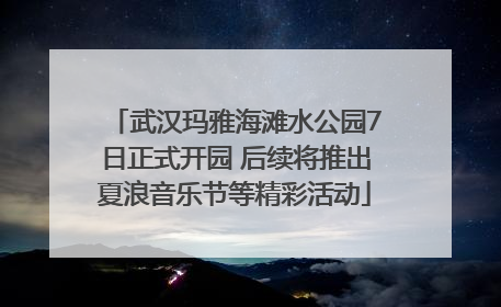 武汉玛雅海滩水公园7日正式开园 后续将推出夏浪音乐节等精彩活动