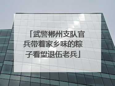 武警郴州支队官兵带着家乡味的粽子看望退伍老兵