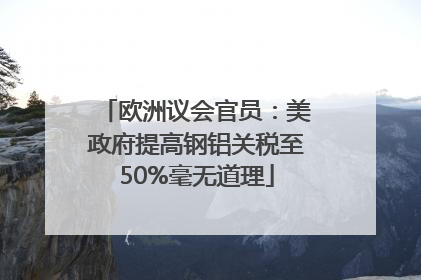 欧洲议会官员：美政府提高钢铝关税至50%毫无道理